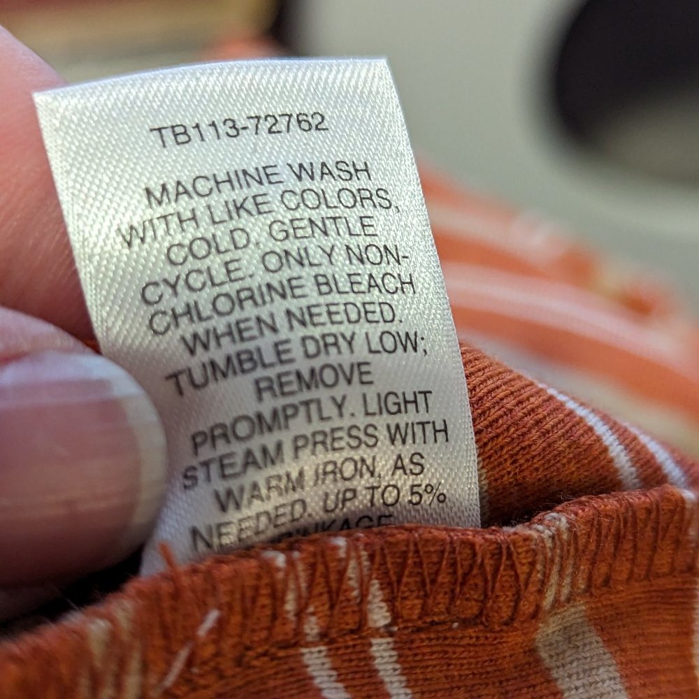 Pendleton Rusty Orange Striped 3/4 Sleeve Top Size Medium - Picture 12 of 12